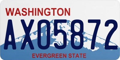 WA license plate AXO5872