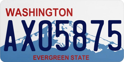WA license plate AXO5875