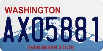 WA license plate AXO5881