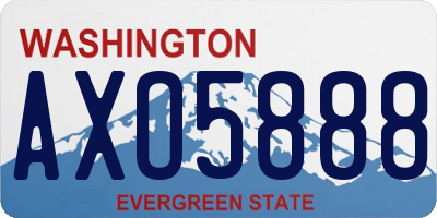 WA license plate AXO5888