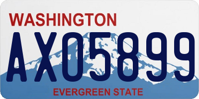 WA license plate AXO5899