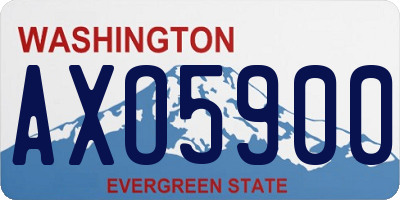 WA license plate AXO5900
