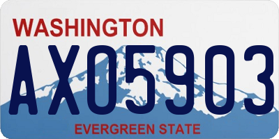WA license plate AXO5903