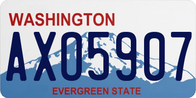 WA license plate AXO5907