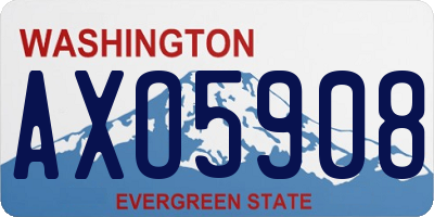 WA license plate AXO5908