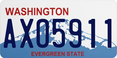 WA license plate AXO5911