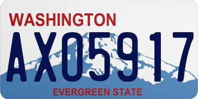 WA license plate AXO5917