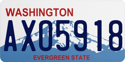 WA license plate AXO5918