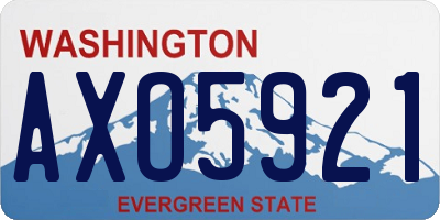 WA license plate AXO5921