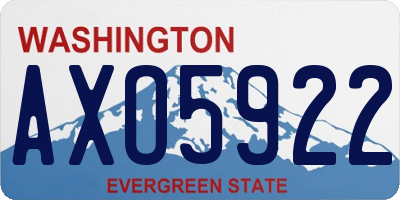 WA license plate AXO5922