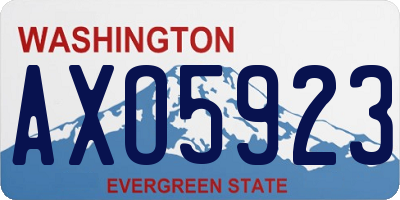 WA license plate AXO5923