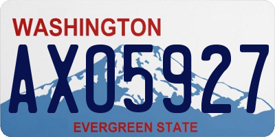 WA license plate AXO5927