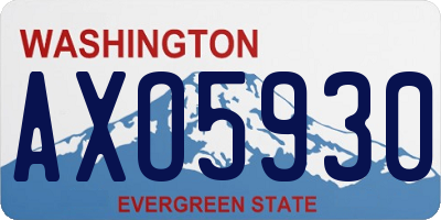WA license plate AXO5930