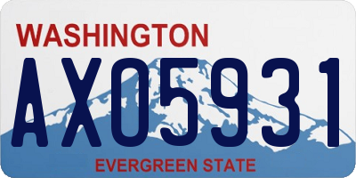 WA license plate AXO5931
