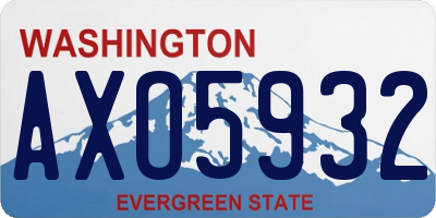 WA license plate AXO5932