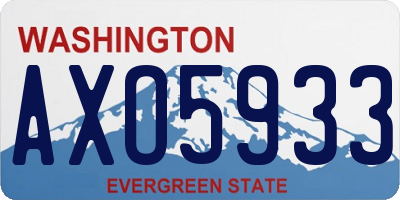 WA license plate AXO5933