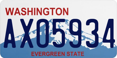 WA license plate AXO5934
