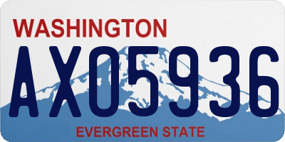 WA license plate AXO5936