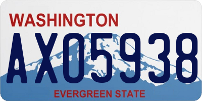 WA license plate AXO5938