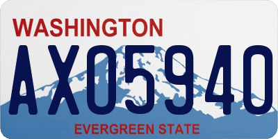 WA license plate AXO5940