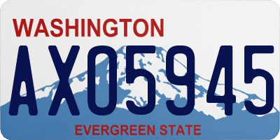 WA license plate AXO5945