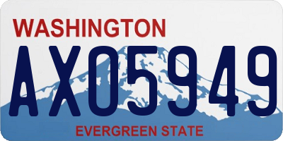 WA license plate AXO5949