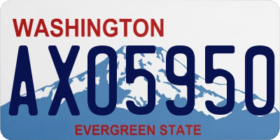 WA license plate AXO5950
