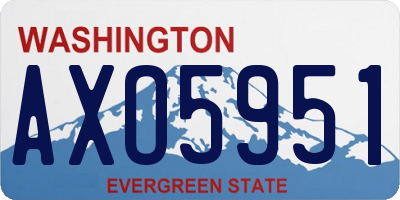 WA license plate AXO5951
