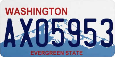 WA license plate AXO5953
