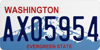 WA license plate AXO5954