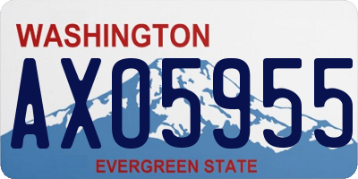 WA license plate AXO5955