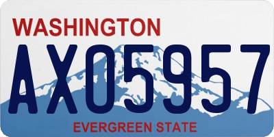 WA license plate AXO5957