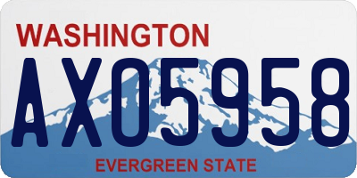 WA license plate AXO5958