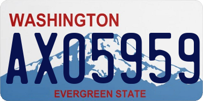 WA license plate AXO5959
