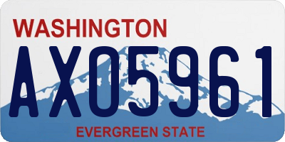 WA license plate AXO5961