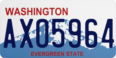 WA license plate AXO5964