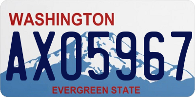 WA license plate AXO5967