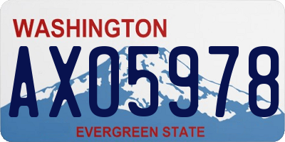 WA license plate AXO5978