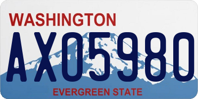 WA license plate AXO5980