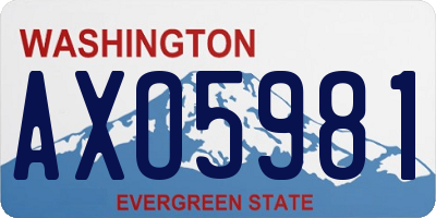 WA license plate AXO5981