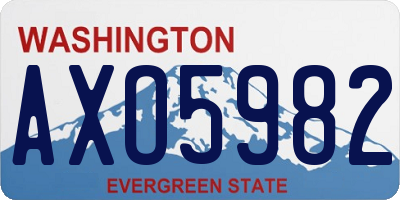 WA license plate AXO5982