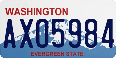 WA license plate AXO5984