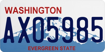 WA license plate AXO5985