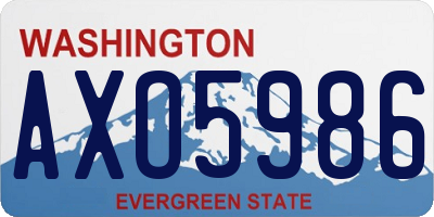 WA license plate AXO5986