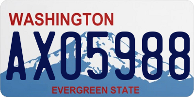 WA license plate AXO5988
