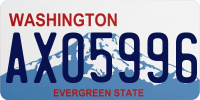 WA license plate AXO5996