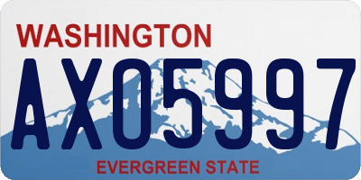 WA license plate AXO5997