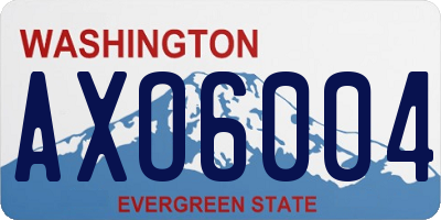 WA license plate AXO6004