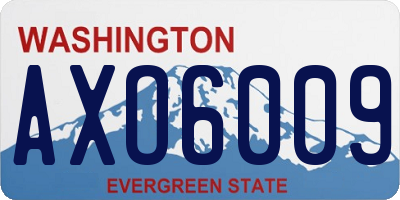 WA license plate AXO6009