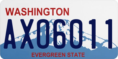 WA license plate AXO6011
